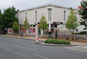 Zaključena ureditev zelenice pred pošto v Sežani4